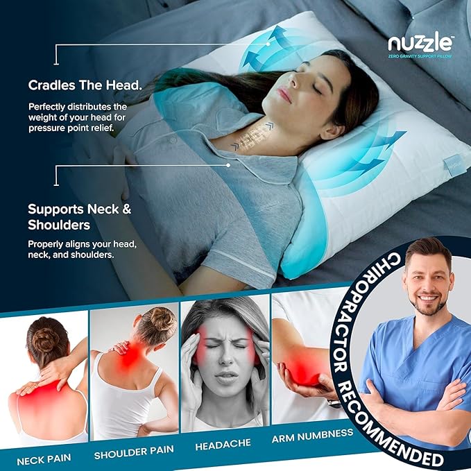 Nuzzle Adjustable Firm Pillow, Luxury Standard Size Bed Pillow Hotel Collection - Best Adjust Height Soft Cooling Pillow for Back, Stomach or Side Sleepers - Home Gifts