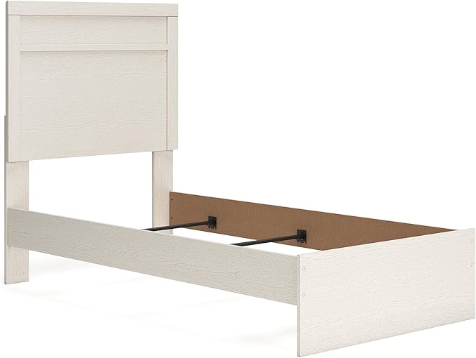 Signature Design by Ashley Stelsie Farmhouse Twin Panel Bed, Foundation or Box Spring Needed, White