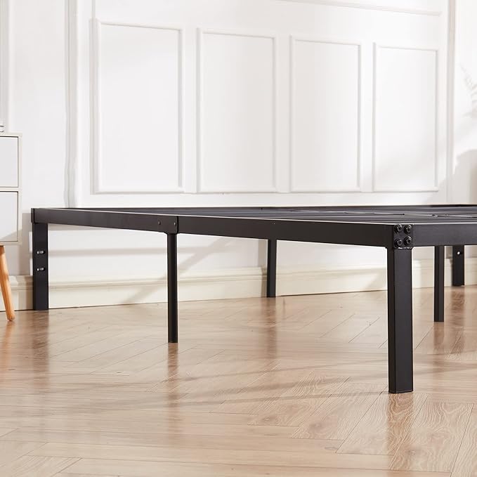 VECELO 14.2" King Size Bed Frame Metal Platform/Mattress Foundation/No Box Spring Needed