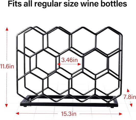 Countertop Wine Rack - 14 Bottle Freestanding Modern Gold Metal Small Wine Rack - Tabletop Wine Holder Stand for Cabinet, Pantry, Wine Bottle Storage