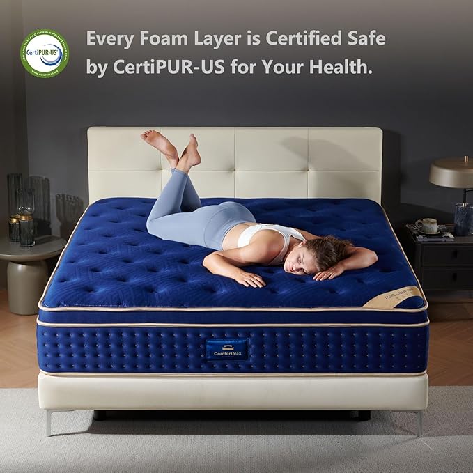 Queen mattress,14 inch Gel Memory Foam Hybrid Mattress,Queen Size Mattresses in a Box,with Individual Pocket Spring for Motion Isolation &Lumbar Support & Pressure Relief,Fiberglass-Free,Medium Firm