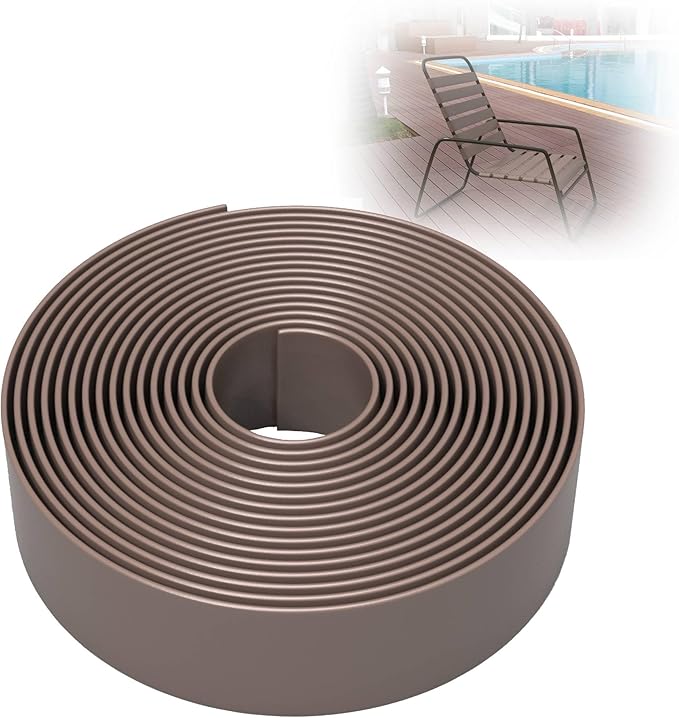 100ft Long 1.5" Wide Vinyl Chair Strapping. Repair & Replacement Matte Finish. for Patio Outdoor Lawn Garden Durable Attractive (Adobe)