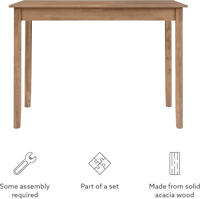 Linon Carter Brown with Greywash Wooden Counter Height Tavern Table