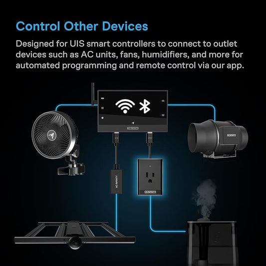 AC Infinity UIS Control Plug, Outlet Adapter to Connect UIS Smart Controllers to Outlet Devices