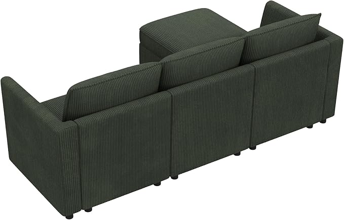 HONBAY Modular Sectional Sofa with Storage L Shaped Sectional Sofa, Convertible Couches for Living Room - Green