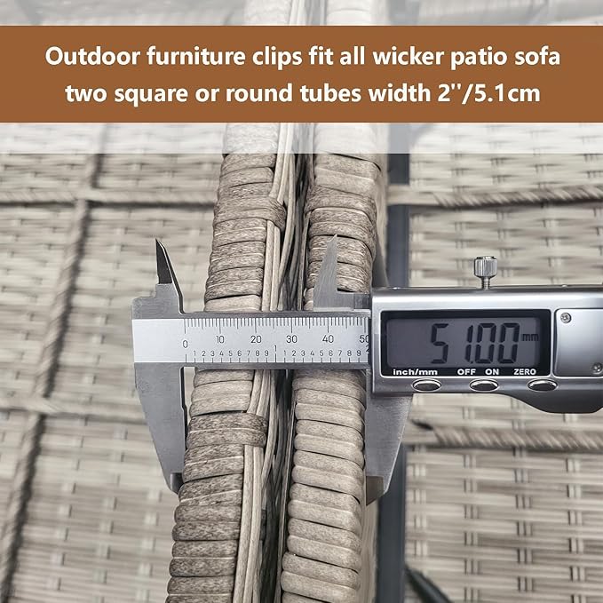 12 Pieces Outdoor Patio Furniture Clips for Wicker Sectional Couch Sofa Furniture Clips Wicker Rattan Furnitures Connector Wicker Chair Clamps Fastener Black