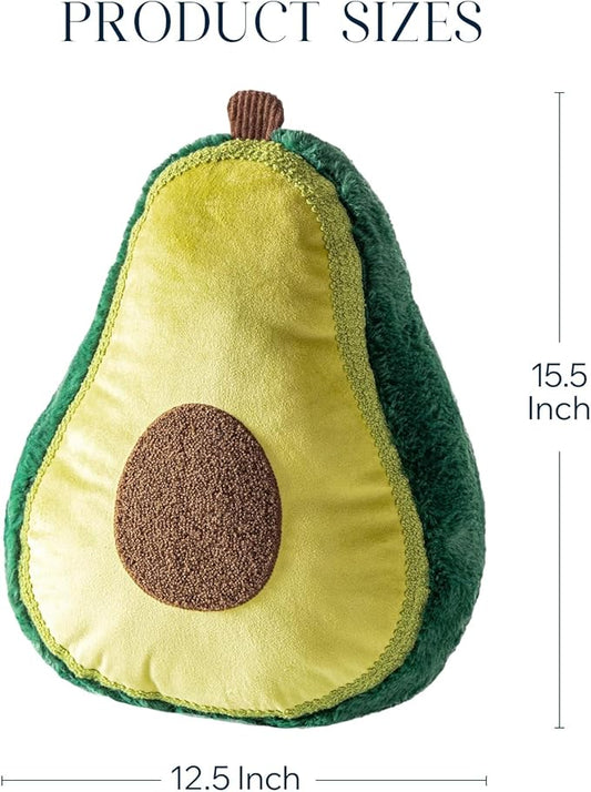 Phantoscope Avocado Shaped Throw Pillow, Fun Home Decor of Fruit Themed Shaped Cushions, Decorative Shaped Pillow for Couch Bed and Chair, Green,12.5 x15.5 inches