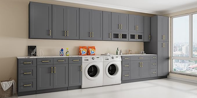 LOVMOR Kitchen Sink Base Cabinet, Unassembled Cabinet, Single Sink Storage Unit, Large Capacity, 24" D*33" W*34-1/2"H