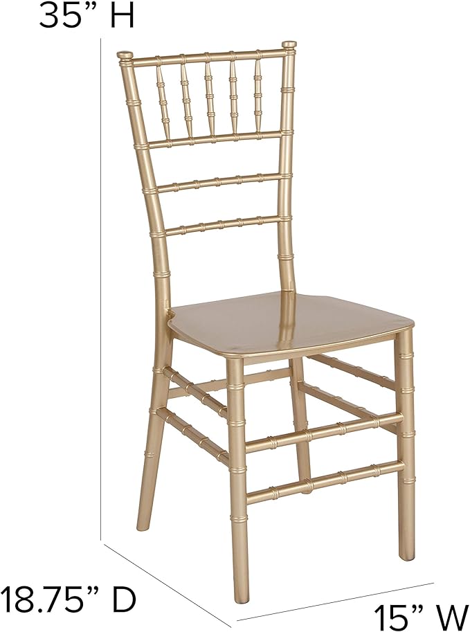 Flash Furniture HERCULES Series Gold Resin Stacking Chiavari Chair