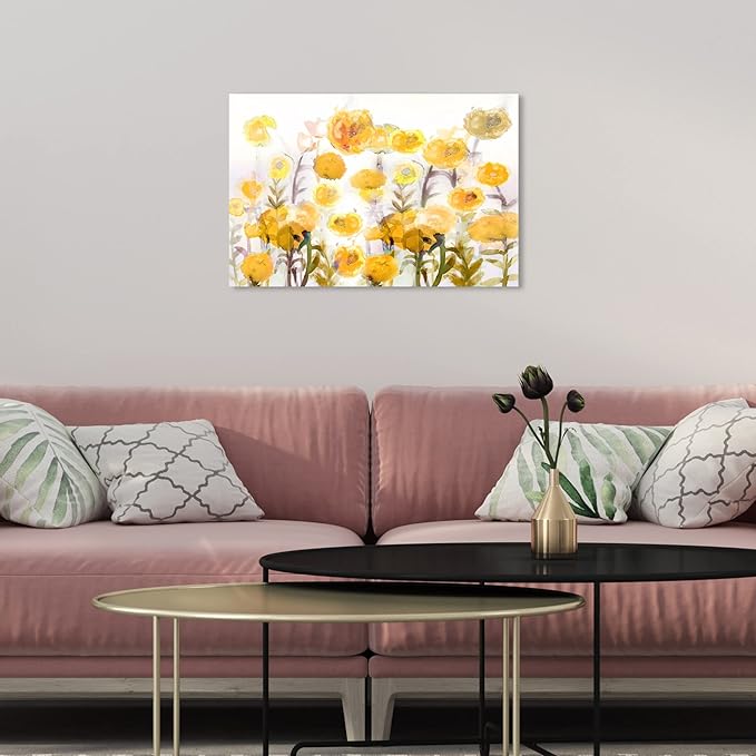 The Oliver Gal Artist Co. Floral and Botanical Wall Art Canvas Prints 'Bella Garden Poppy Yellow' Gardens