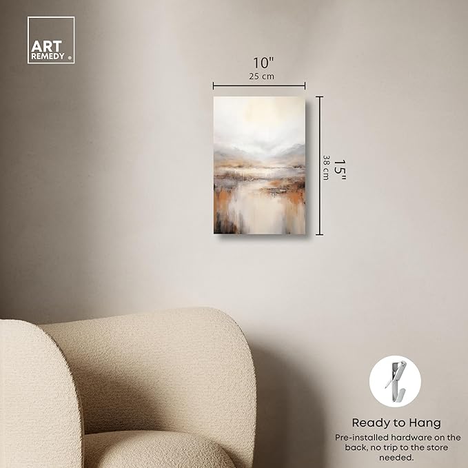 Art Remedy Natural Cascades Canvas Muted Abstract Wall Art, Gallery Wrapped, 10" x 15"