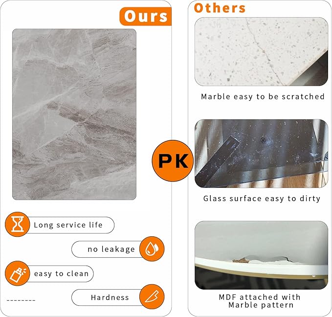 Wisfor Square Kitchen Dining Table: Sintered Stone Dining Room Table Modern Coffee Table Marble Table with Stable Metal for Kitchen Living Room Office Patio Seaside, 31.5x31.5x29.92 inch
