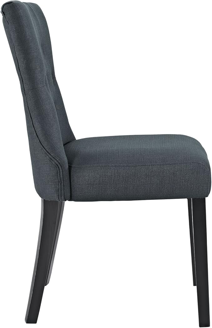 Modway Silhouette Modern Tufted Upholstered Fabric Parsons Kitchen and Dining Room Chair in Gray