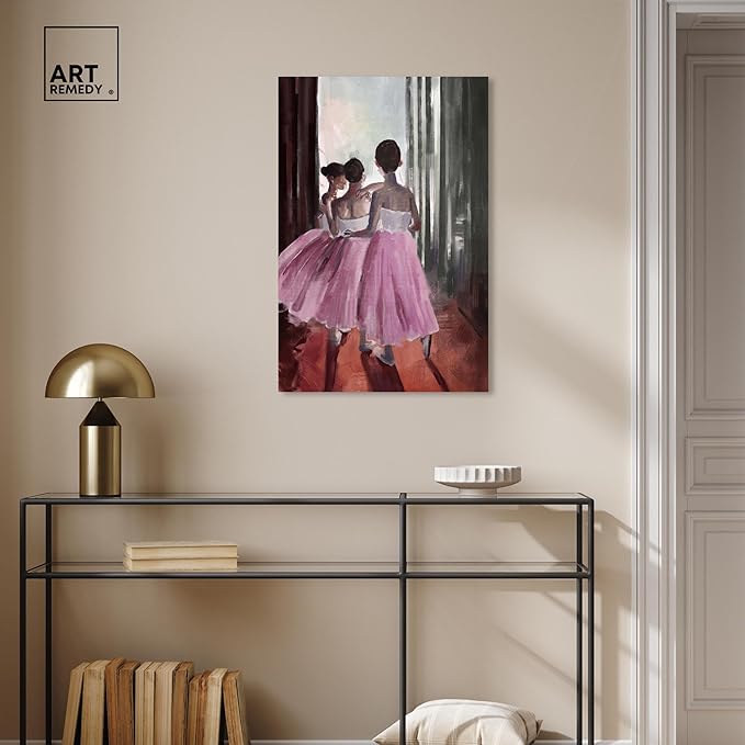 Art Remedy Little Girls Ballerinas Canvas Classic Vintage Wall Art, Gallery Wrapped, 20" x 30"