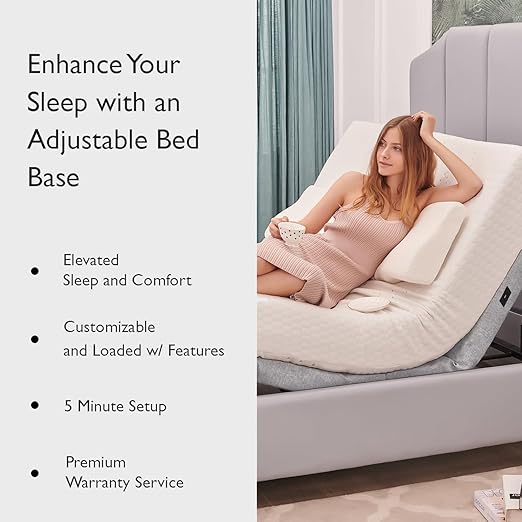 Split King Adjustable Bed Base | Full Body Massage | USB Ports | Zero Gravity | Anti-Snore | Memory Positions | Under Bed Lighting | Wireless Remote | Syncable