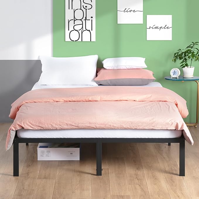 Olee Sleep 14 Inch Dura Metal Steel Slat Bed Frame, Twin XL