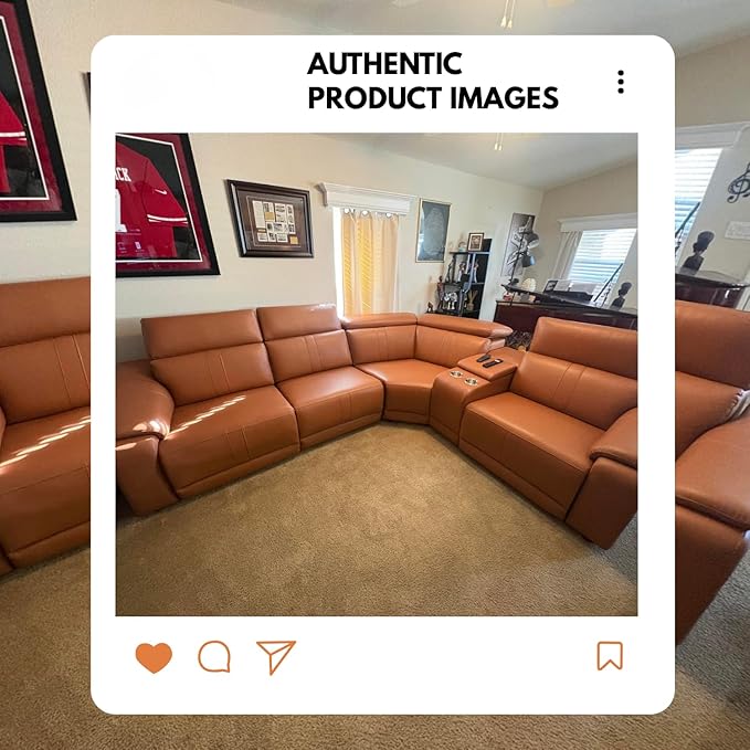Breathing Leather Recliner Sectional Sofa, Reclining Sectional Couch with Adjustable Headrest&Storage Console, L Shaped Couch with Dual Recliner for Living Room (Three Seater Sofa)