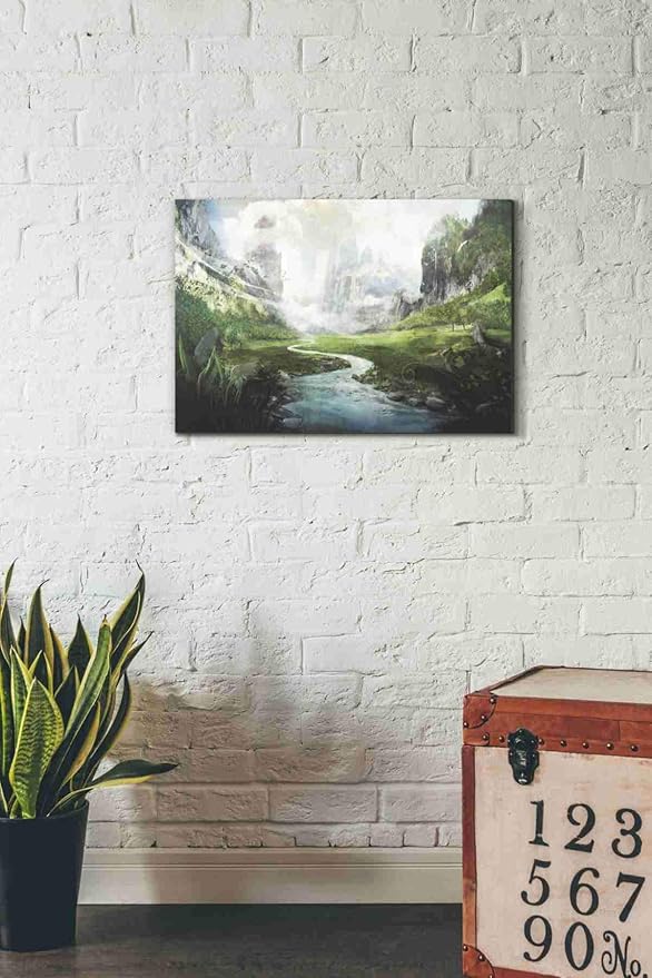 Epic Graffiti 'Peaceful River' by Jonathan Lam, Canvas Wall Art, 18"x26"