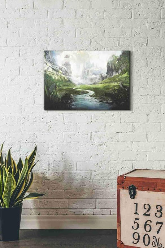 Epic Graffiti 'Peaceful River' by Jonathan Lam, Canvas Wall Art, 18"x26"