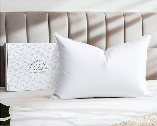 White Goose Down Pillow - Luxury Hotel Bed Pillow with 100% Natural 1000+ Fill Power Goose Feather Down Pillow for Sleeping, 700TC Cotton Shell, Standard Size- Firm, 1 Pack