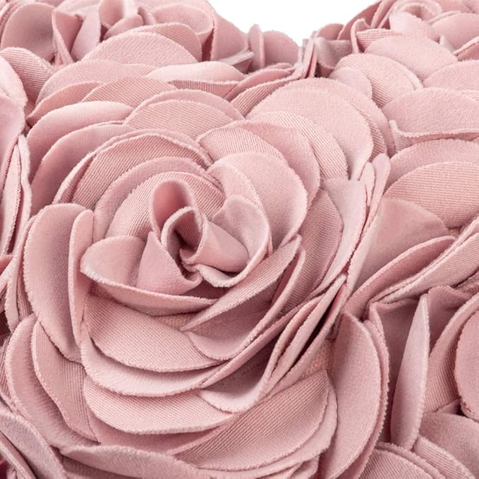 JWH Heart Flower Throw Pillow Covers Decorative Floral Shaped Accent Cushion Soft Pillowcase for Sofa Couch Living Room Bed Chair 14x16 Inches Rose Gold