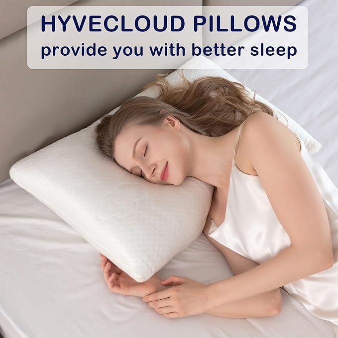 Cooling Memory Foam Pillows for Deep Sleep Bed Pillow forNeck Support with Removable & Washable Cover Cooling Pillow for Neck PainRelief Pillow for Shoulder & Back & Side Queen Pack of 1