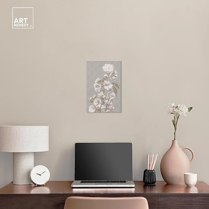 Art Remedy Floral in Classic Fashion Canvas Delicate Farmhouse Wall Art, Gallery Wrapped, 10" x 15"