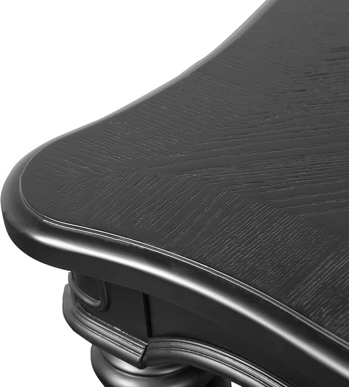 Furniture of America Seabliss Glam Solid Wood 84-inch Dining Table with Turned Fluted Legs, Seats up to 6, for Home, Kitchen, Living Room, Black