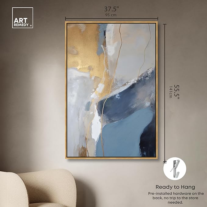 Art Remedy This Close Canvas Timeless Abstract Wall Art, Gold Frame, 36" x 54"