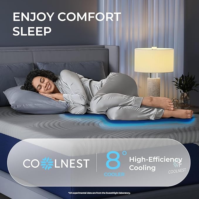 Sweetnight 12 Inch Queen Size Mattress, Memory Foam Queen Cooling Mattress for Cool Night Sleep, 5-Zone Ergo Support for Pressure Relief, Medium, CertiPUR-US Certified