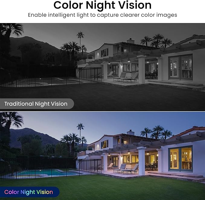 2K Cameras for Home Security-Outdoor/Indoor Camera for Dog/Cat/Pet/Nanny/Baby/Elderly, Color Night Vision, White Light, Siren, 24/7 SD Recordings, Works with Alexa, Plug in (C1-White-3pack-2.4G)
