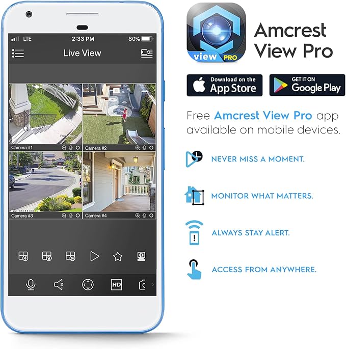 Amcrest 2-Pack UltraHD 4K (8MP) IP PoE AI Camera, 49ft Nightcolor, Security Outdoor Turret Camera, Built-in Mic, Human Detection, Active Deterrent, 129° FOV, 4K@15fps 2PACK-IP8M-2779EB-AI (Black)