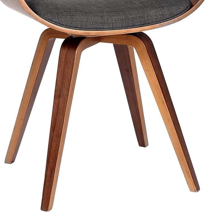 Armen Living Summer Modern Chair in Charcoal Fabric and Walnut Wood - Set of 6