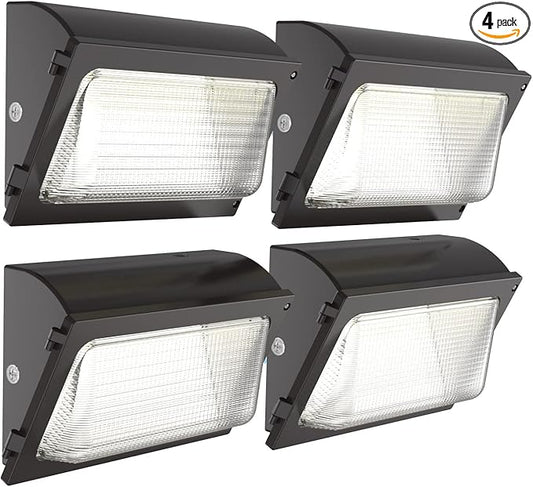 HYPERLITE LED Wall Pack Light 120W 15,600LM Commercial and Industrial Outdoor LED Wall Lights for Parking Lots House Warehouses 4 Pack UL Listed