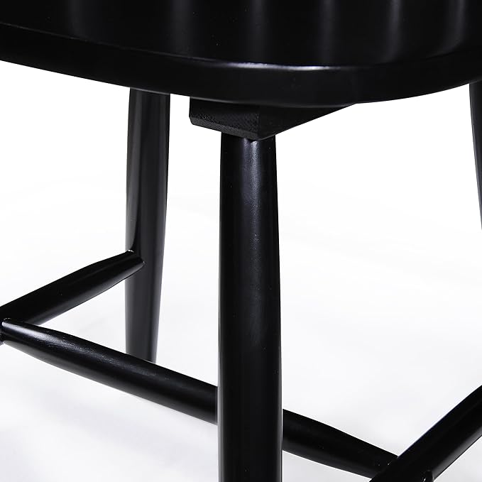 Christopher Knight Home Declan Farmhouse Cottage High Back Spindled Rubberwood Dining Chairs, 2-Pcs Set, Black