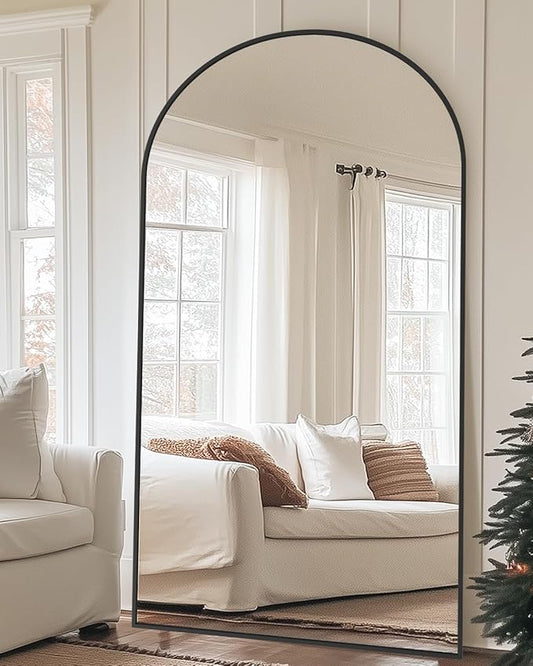 Floor Mirror, 41"×81" Full Length Mirror with Stand for Bedroom Living Room, Black