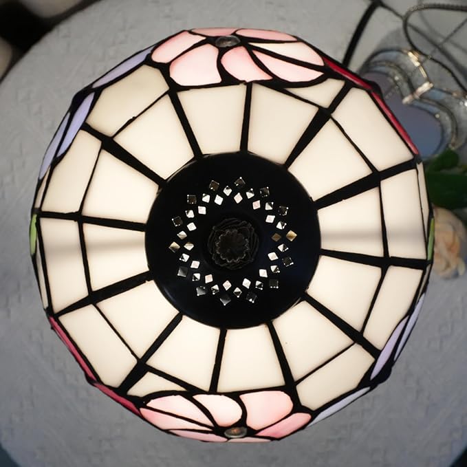 Tiffany Lamp Stained Glass lamp Small Bedside Table Lamps for Living Room Bedroom Dorm Kitchen Home Decor Festival Birthday Gift,Morning Glory