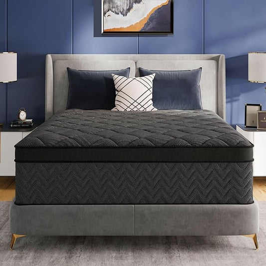 Full Size Mattress, 10 Inch Luxury Hybrid Full Mattress in a Box, Medium Firm Mattresses with Cooling Gel Memory Foam & Pocket Springs, Double Additional Support, 365-Night Trial