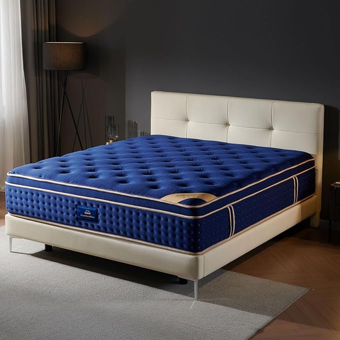 Queen mattress,14 inch Gel Memory Foam Hybrid Mattress,Queen Size Mattresses in a Box,with Individual Pocket Spring for Motion Isolation &Lumbar Support & Pressure Relief,Fiberglass-Free,Medium Firm