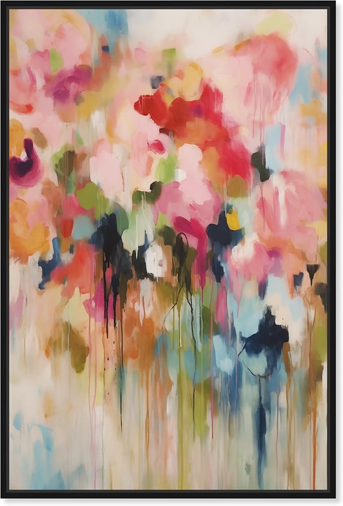 Art Remedy Soft Lush Pastel Canvas New Floral Wall Art, Black Frame, 20" x 30"