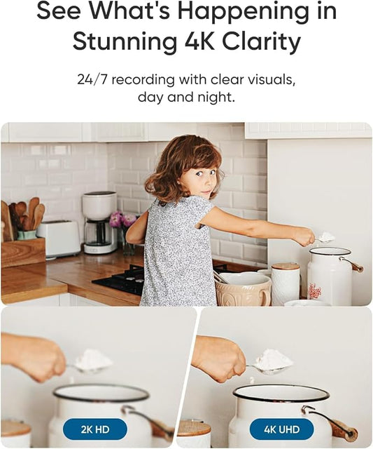 eufy Security 4K UHD Indoor Camera E30,360° Pan Tilt,AI Auto Tracking,Color Night Vision,Pet/Baby Camera with Two-Way Audio,AI Human/Pet Detection,Works with HomeKit,No Monthly Fee, White