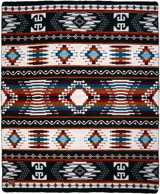 QISU Wool Blanket Throw | Large, Beautiful, Warm, Variegated, Handmade in Ecuador by Local Artisans | 94″ x 78″ | Ultra-Soft, Hypoallergenic, Breathable | Non-Itchy or Scratchy Fabric (Collard Trogon)
