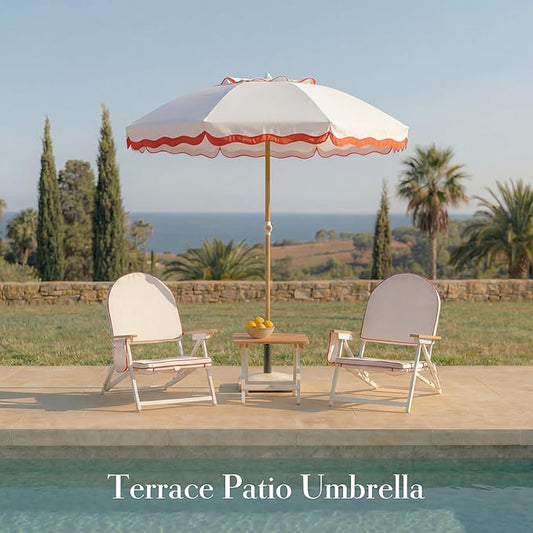 6FT Patio Beach Umbrella for Outdoor, UPF 50+ Sun Shade for Patio, Backyard, Garden, Pool and Beach, Tilt Adjustable, Portable, Harbour Rosé Pink