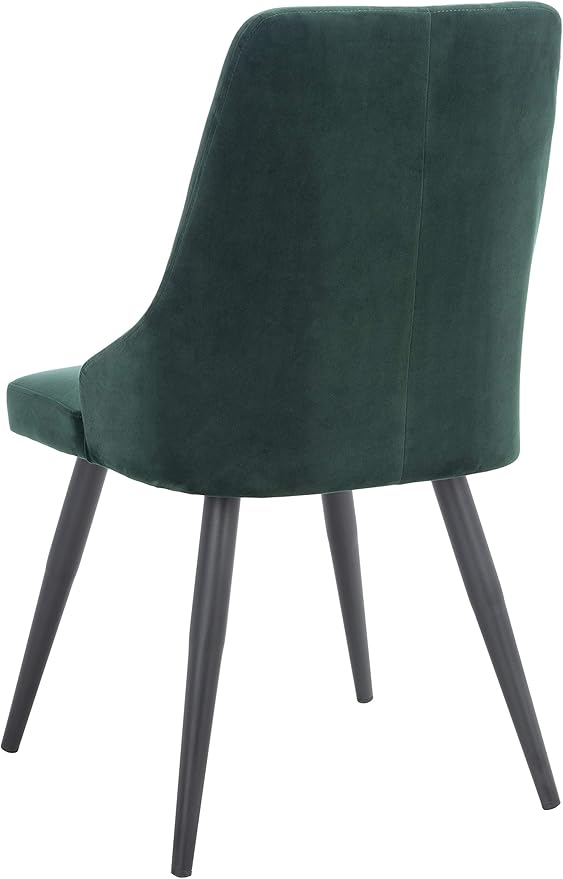 Safavieh Home Collection Zoi Velvet 19-inch (Set of 2) Dining Chair, Malachite Green/Black