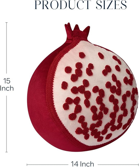 Phantoscope Happy Easter Pomegranate Shaped Pillow Red 15 x 14 Inches