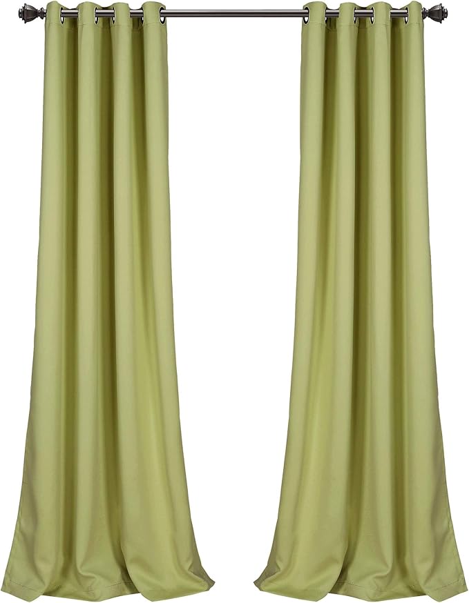 Lush Decor Insulated Grommet Blackout Window Curtain Panels, Pair, 52" W x 84" L, Sage - Classic Modern Design - Chic Window Decor - Long Curtains For Living Room, Bedroom, Or Dining Room