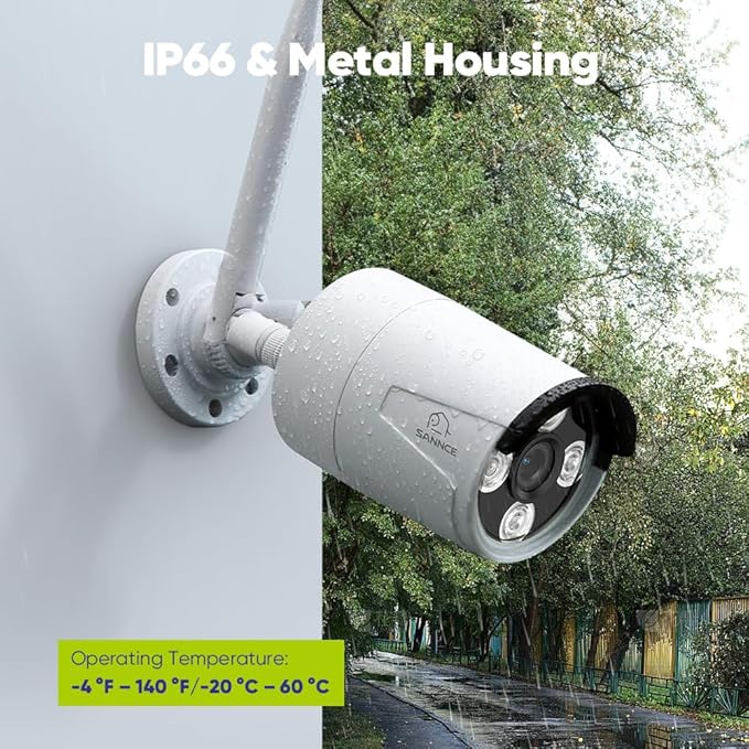 SANNCE 3MP Wireless CCTV Camera, Full-Color Outdoor Wireless Security Camera with 2-Way Audio, Dual-Band WiFi 2.4G/5.8G, 100ft Night Vision Surveillance Camera for N98WHG(8MP NVR)