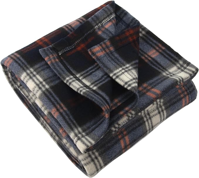 Trail maker 24 Pack Bulk Plaid Sherpa Fleece Throw Blankets 50 x 60 for Wedding Guests, Homeless, Pets | Plaid Fleece Throw Blankets Bulk