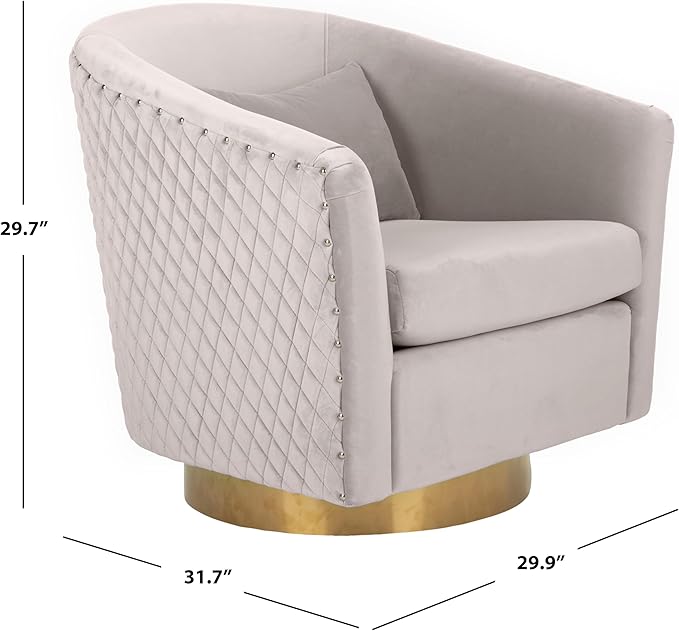 Safavieh Home Collection Clara Quilted Swivel Dusty Rose Tub Accent Chair