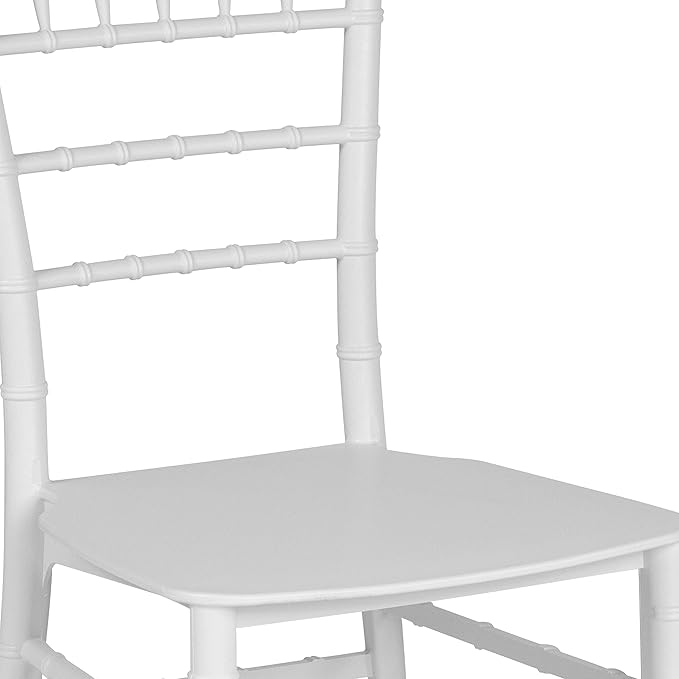 Flash Furniture HERCULES Series White Resin Stacking Chiavari Chair